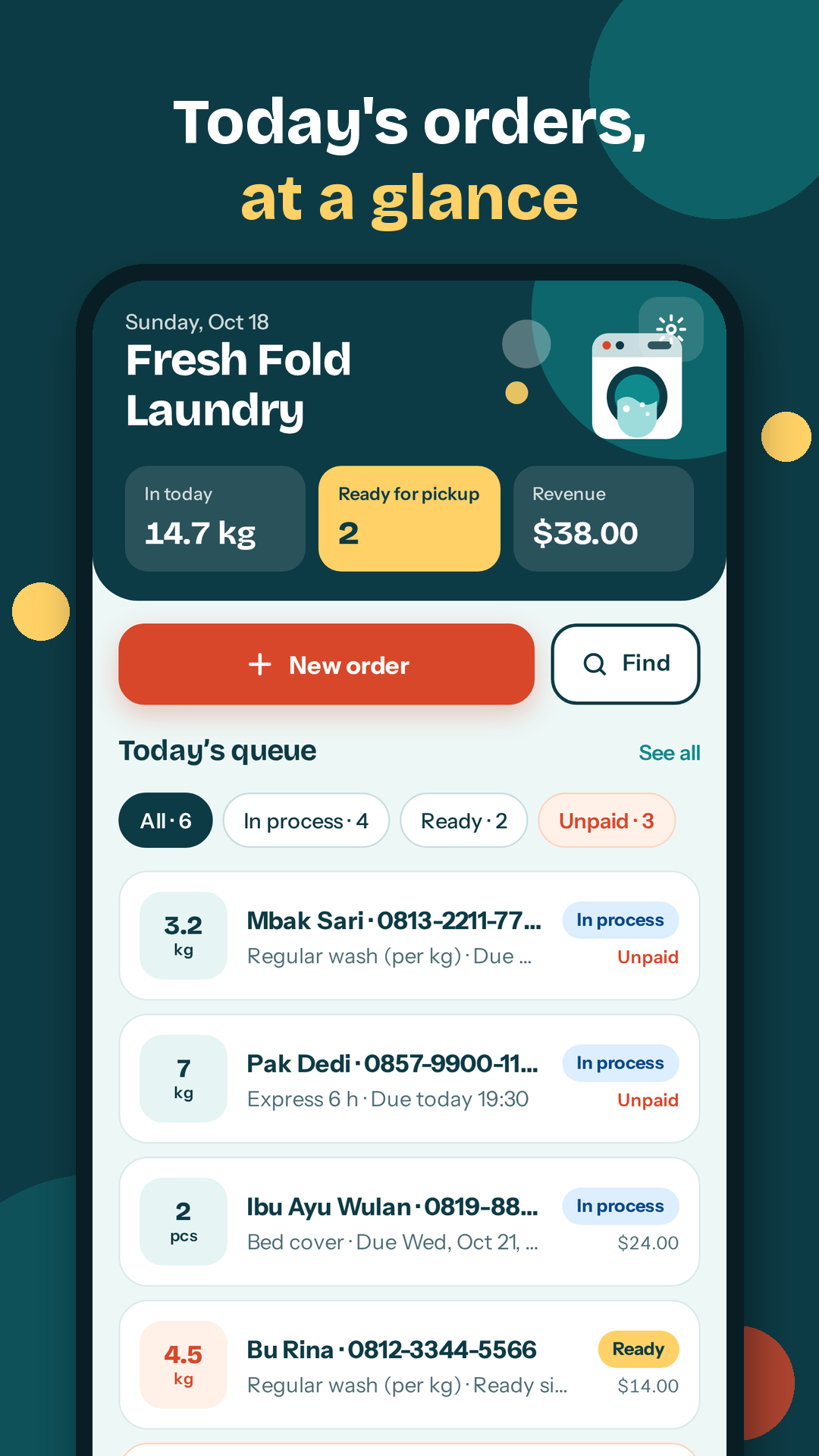 Laundrio home screen