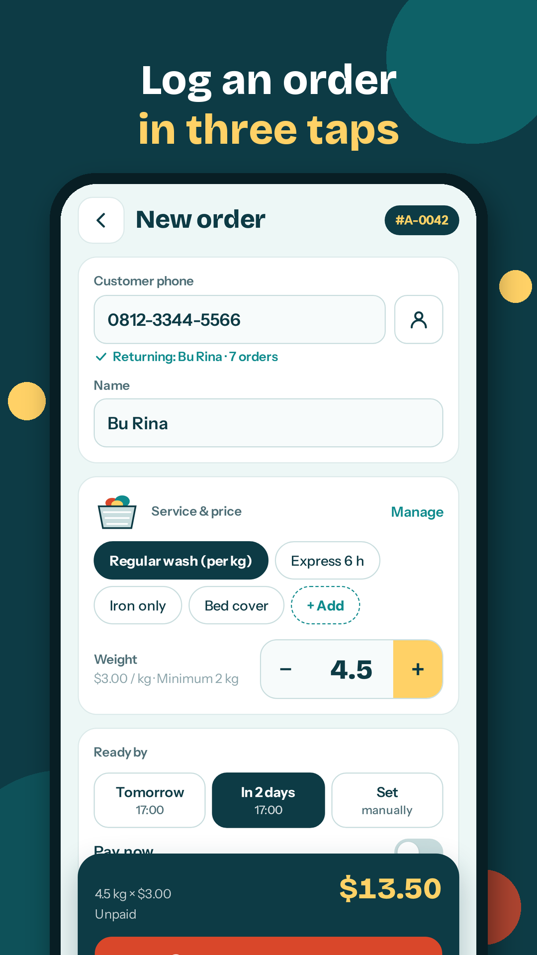 Log an order