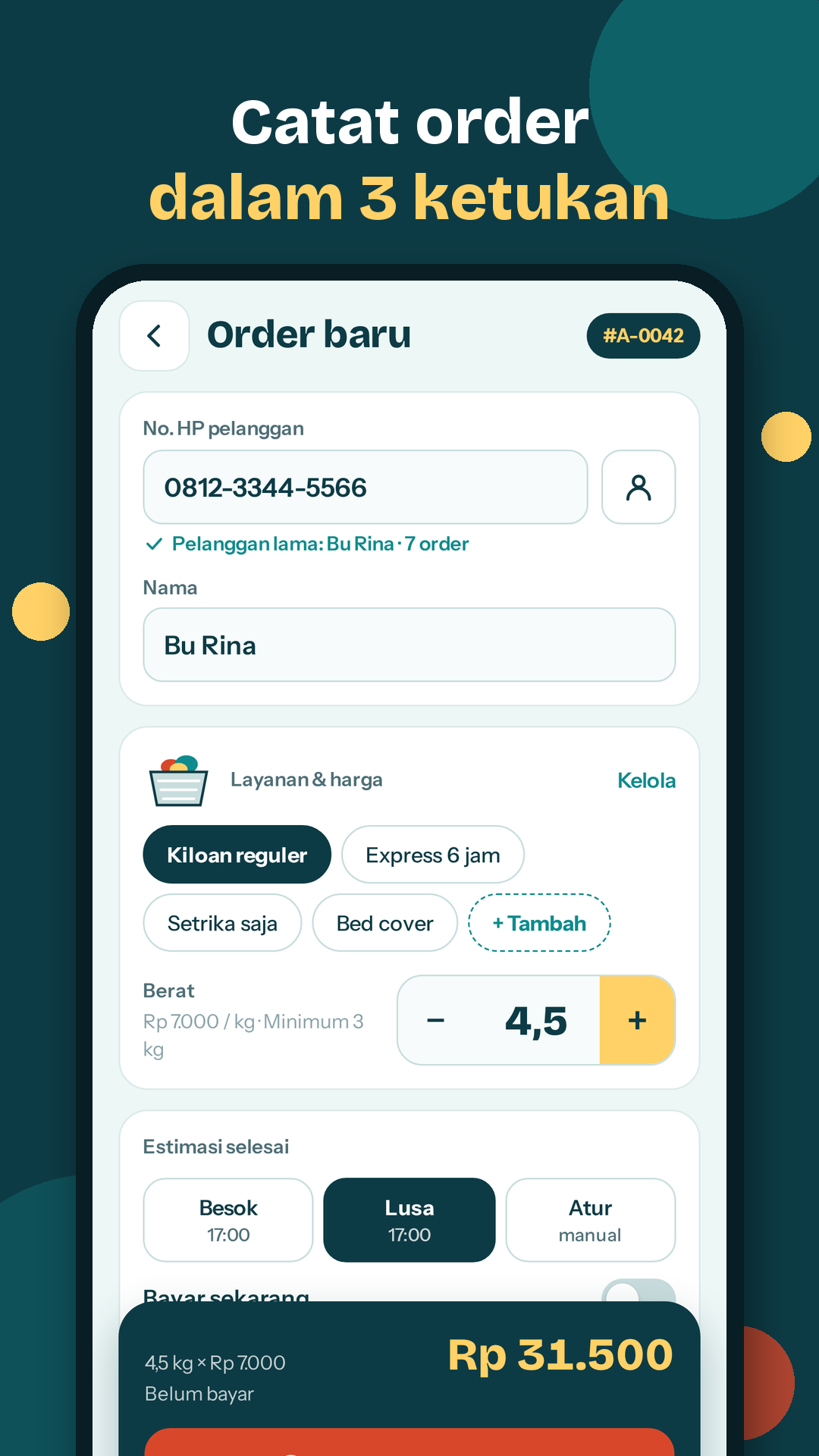 Catat order