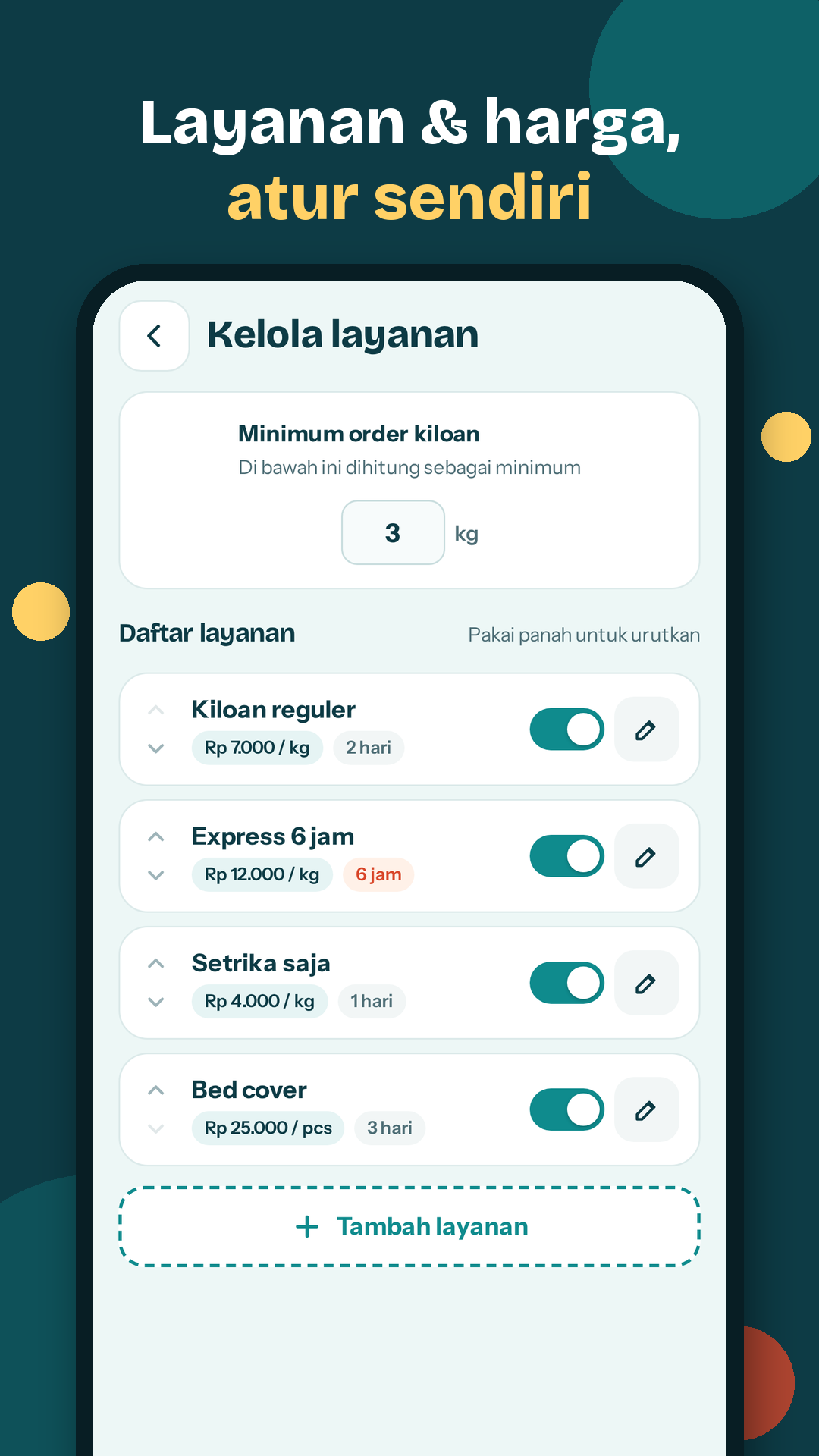 Atur layanan